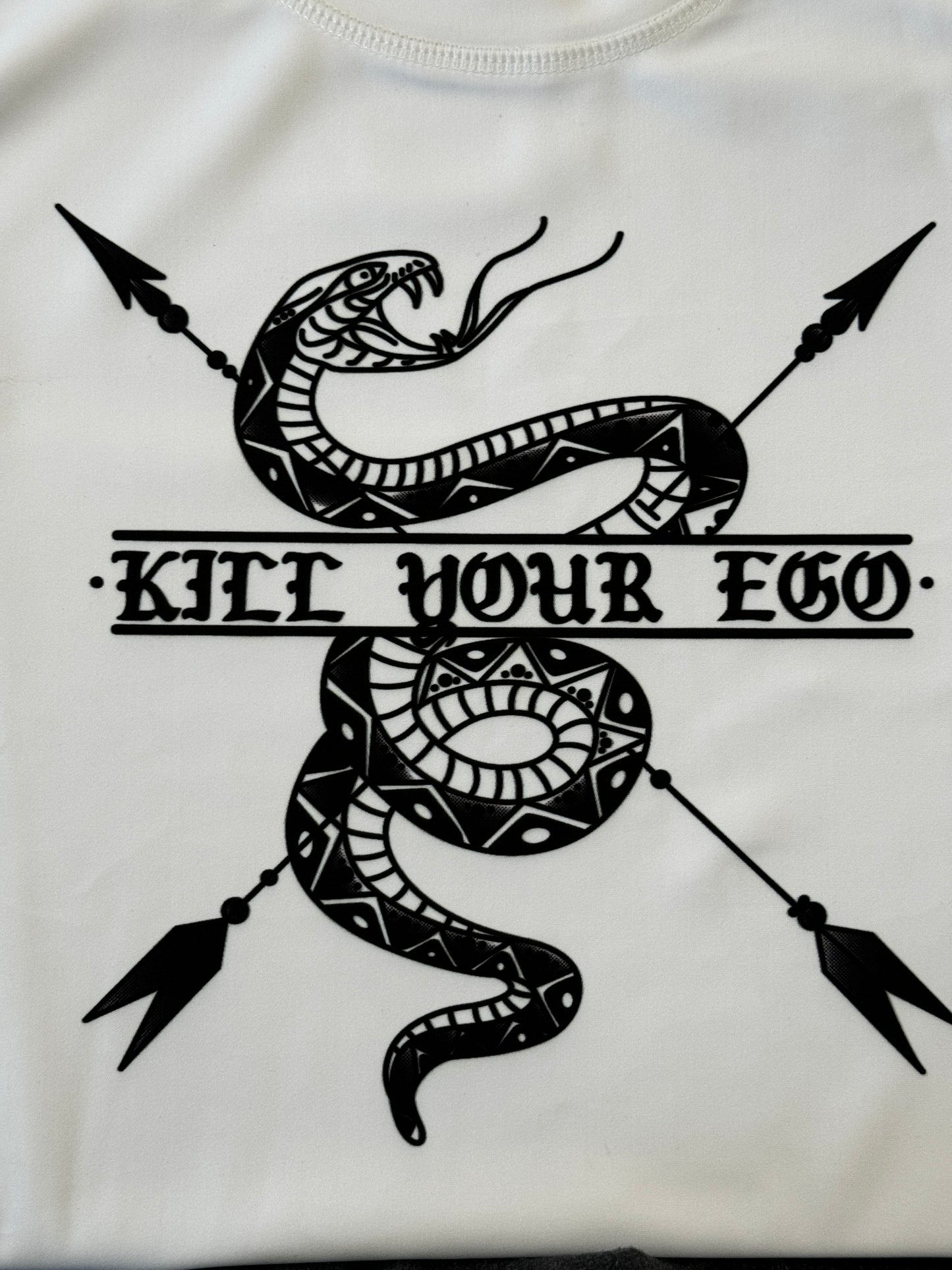 Kill your ego logo with snake and arrows
