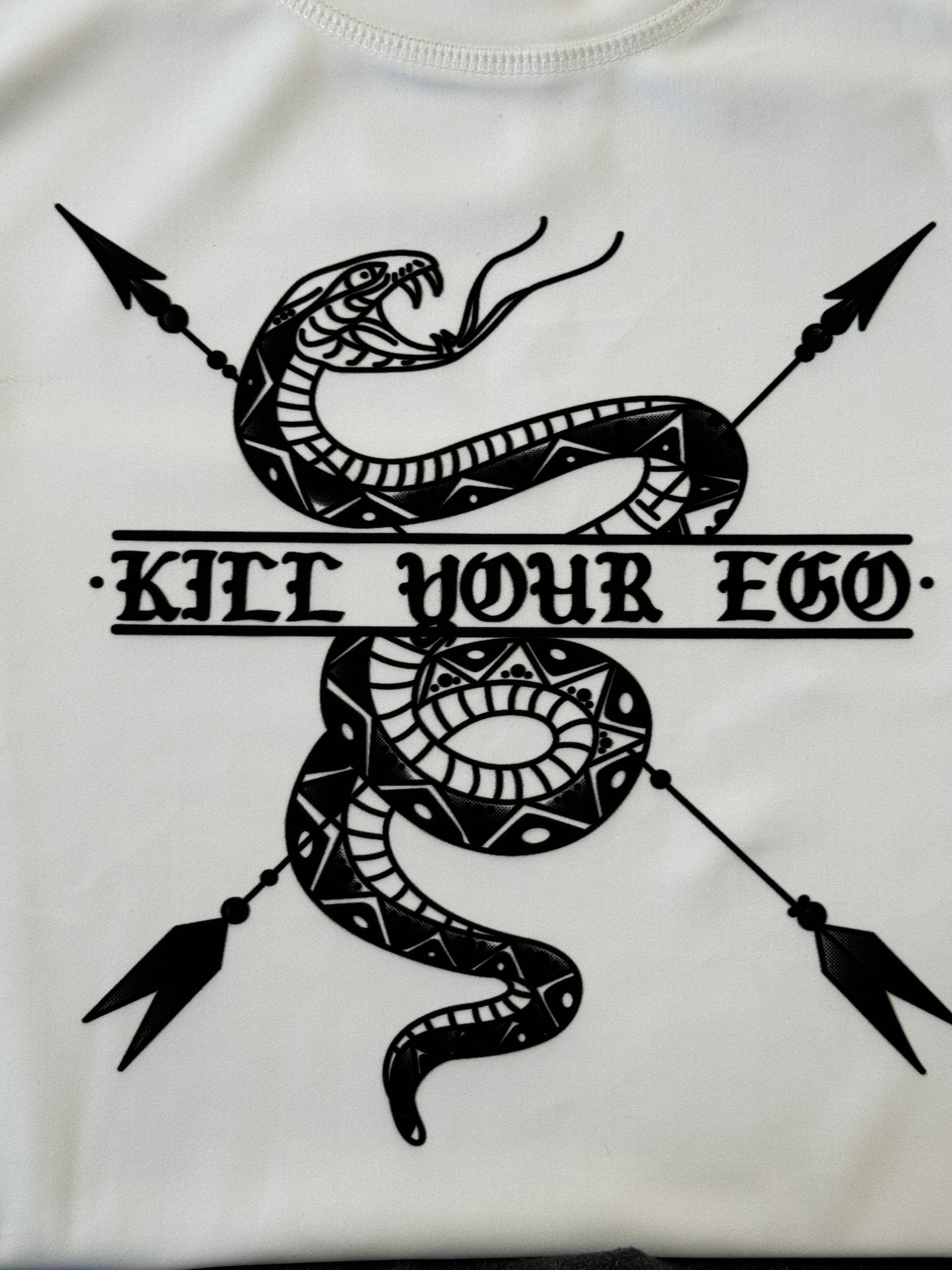 Kill your ego logo with snake and arrows